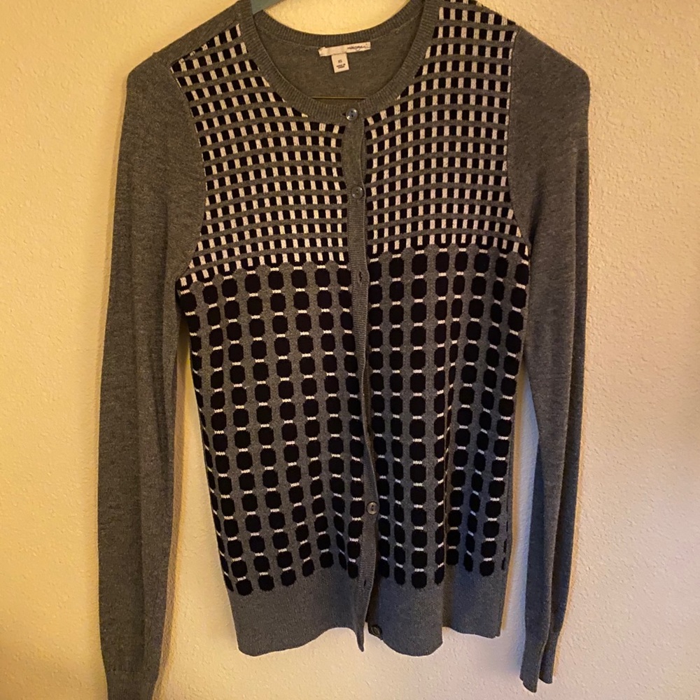 XS gray printed Halogen cardigan